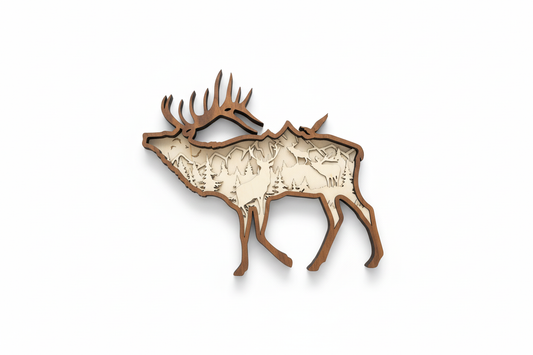 Elk Wall Art - Studio White Background