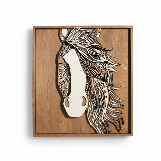 Horse Wall Art - Studio White Background