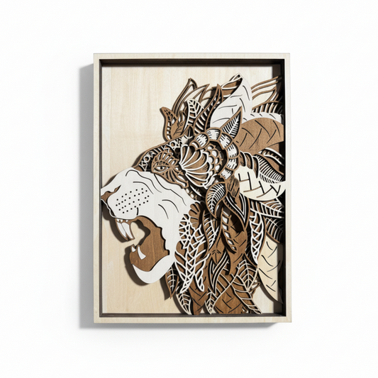 Lion Wall Art - Studio White Background